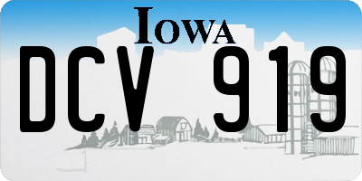 IA license plate DCV919