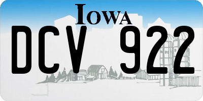 IA license plate DCV922