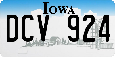 IA license plate DCV924