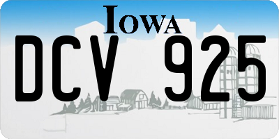 IA license plate DCV925