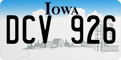 IA license plate DCV926
