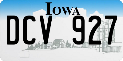 IA license plate DCV927