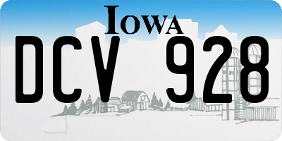 IA license plate DCV928