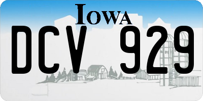 IA license plate DCV929