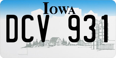 IA license plate DCV931