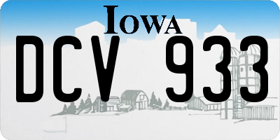 IA license plate DCV933