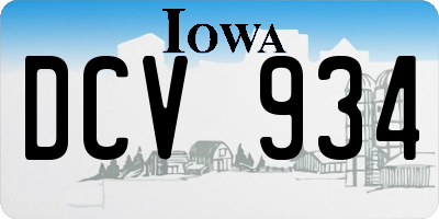 IA license plate DCV934