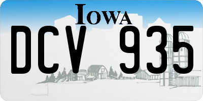 IA license plate DCV935