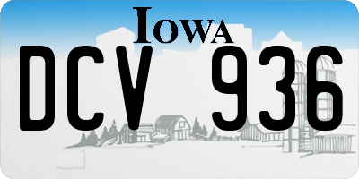 IA license plate DCV936