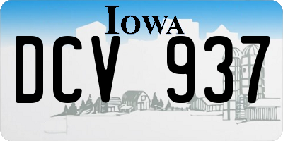 IA license plate DCV937