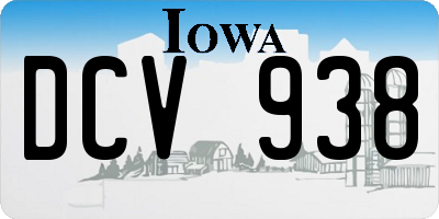 IA license plate DCV938