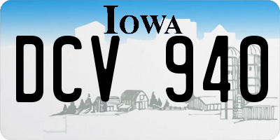 IA license plate DCV940