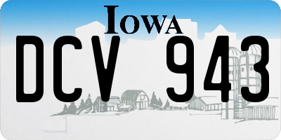 IA license plate DCV943