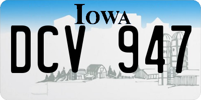 IA license plate DCV947