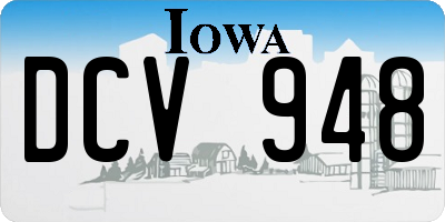 IA license plate DCV948