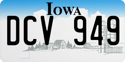IA license plate DCV949