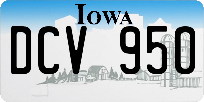 IA license plate DCV950
