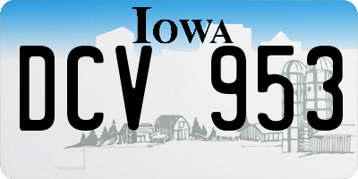 IA license plate DCV953