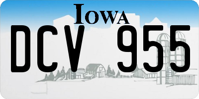 IA license plate DCV955