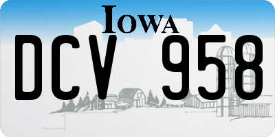 IA license plate DCV958
