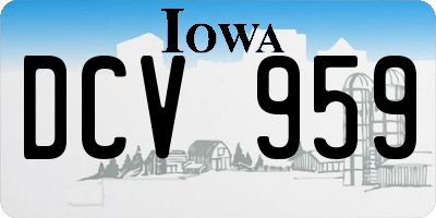 IA license plate DCV959