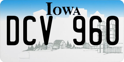 IA license plate DCV960