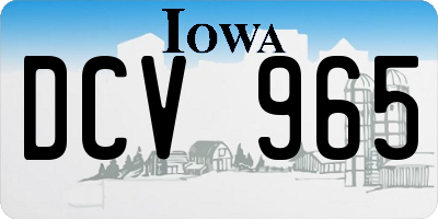 IA license plate DCV965