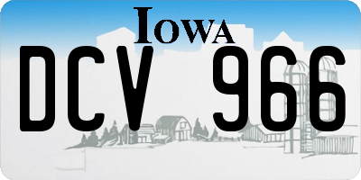 IA license plate DCV966