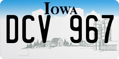 IA license plate DCV967