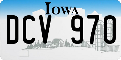 IA license plate DCV970