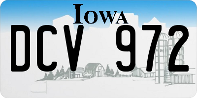 IA license plate DCV972