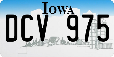 IA license plate DCV975