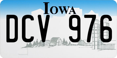 IA license plate DCV976