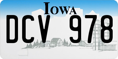 IA license plate DCV978