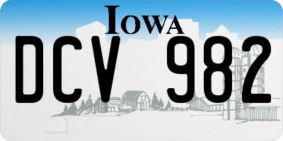 IA license plate DCV982