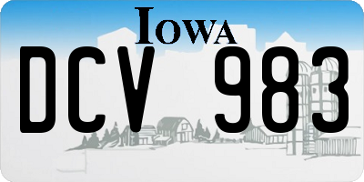 IA license plate DCV983