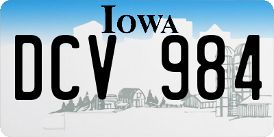 IA license plate DCV984