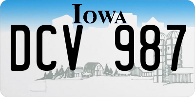 IA license plate DCV987