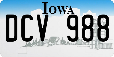 IA license plate DCV988