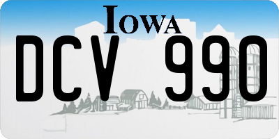 IA license plate DCV990