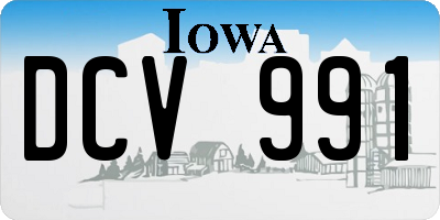 IA license plate DCV991
