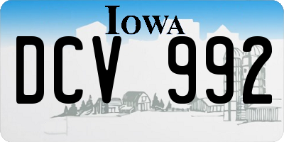 IA license plate DCV992