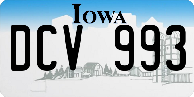 IA license plate DCV993