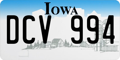IA license plate DCV994