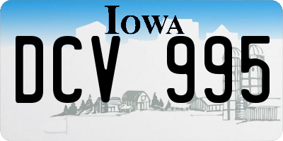 IA license plate DCV995