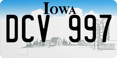 IA license plate DCV997