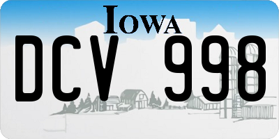 IA license plate DCV998