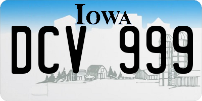 IA license plate DCV999