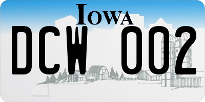 IA license plate DCW002