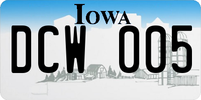 IA license plate DCW005